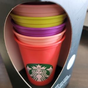 *NEW* Starbucks Box of 6 Color-Change Reusable Hot Cups & Lids